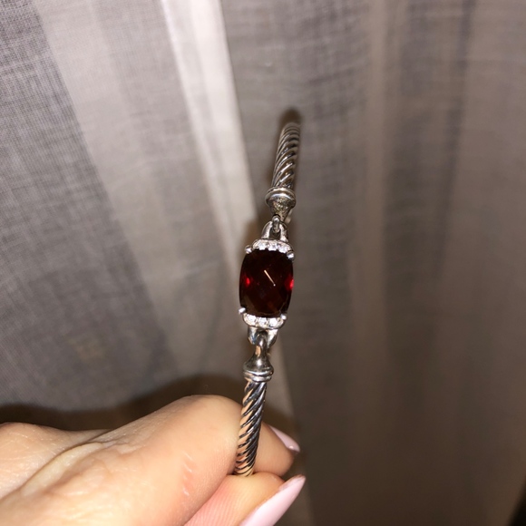 Petite Wheaton Bracelet with Garnet and Diamonds - Picture 3 of 3